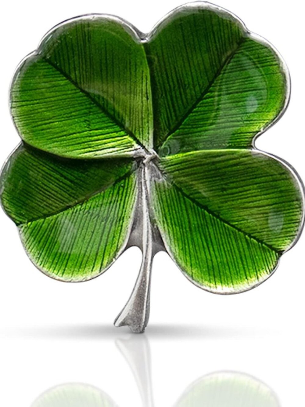 Handcrafted Pewter Four Leaf Clover Lapel Pin | Lucky Charm Accessory